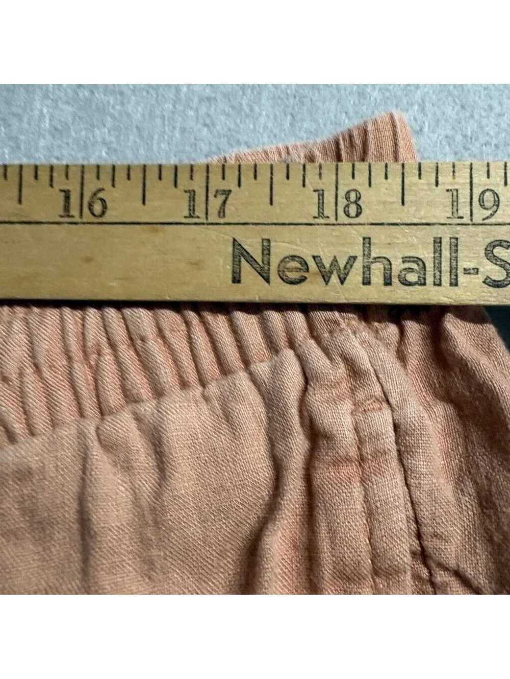 H&M 100% Linen Pants Womens XL Brown Elastic Waist Regular Fit Casual